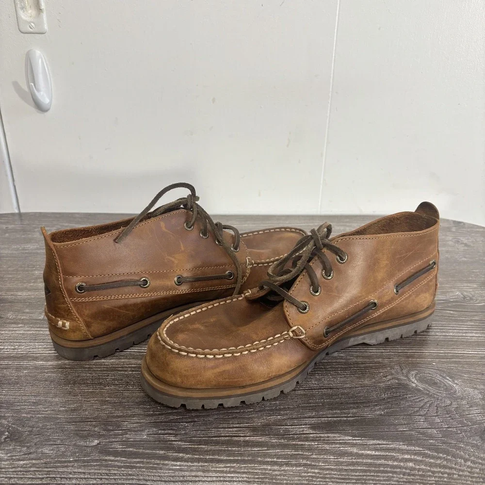 Sperry Chukka Boots Mens Size 10.5 M Brown Leather Top-Sider STS14112 Boat